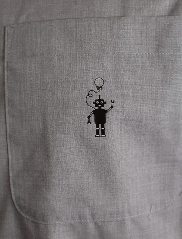 chemise robot gris vetement t shirt bureau pro leobotics perle