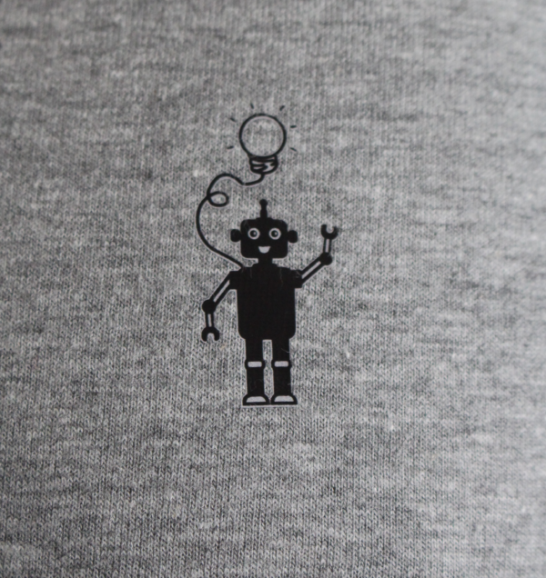 t shirt col en v robot gris leobotics rond vetement chemise pull