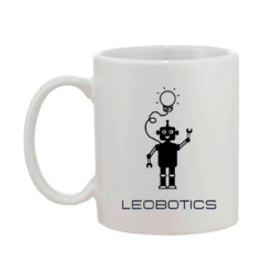 tasse robot leobotics mug verre blanc