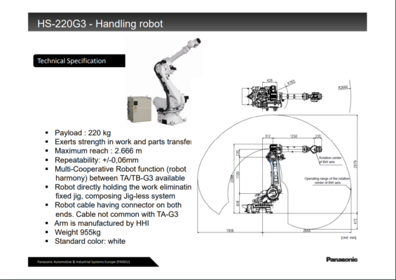 robot 6 axes industriel panasonic hs 220g3 2