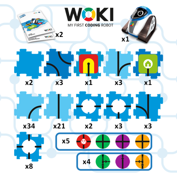 robot woki buki france xterms bots mon premier robot a coder jouet programmation educatif 81 pieces plateau de jeu module 32 jeton 7602 3700802103448