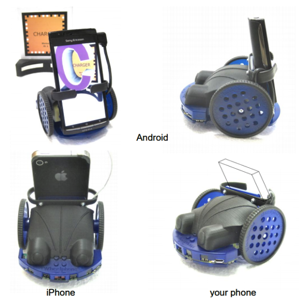 base mobile robot pour telephone wheelphone gadget bureau android iphone 1