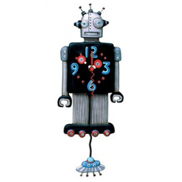 horloge robot balancier pendule murale decoration retro vintage allen designs 1