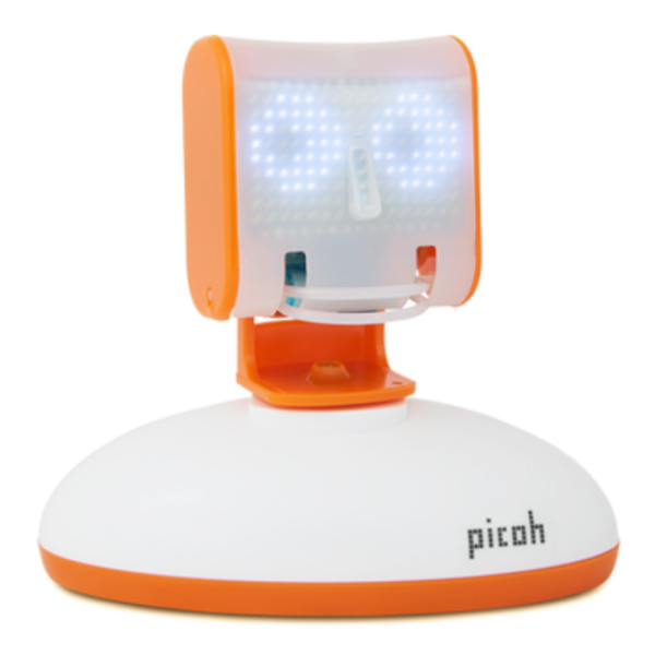 kit robot educatif construction programmation tete humanoide picoh ohbot blanc orange application windows python scratch