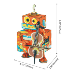 3d robot en bois a monter robotime little performer joueur de contrebasse 4