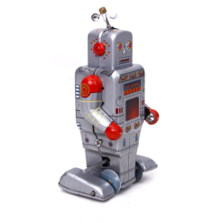 vintage robot a tambour figurine collection mecanique a ressort 273 sm 6