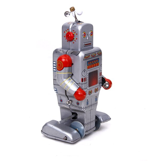 vintage robot a tambour figurine collection mecanique a ressort 273 sm 6