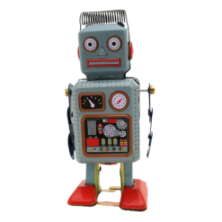 vintage robot a tambour figurine collection mecanique a ressort 492 sm 2