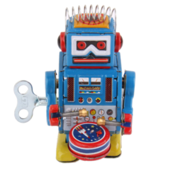 vintage robot a tambour figurine collection mecanique a ressort 804 sm 1