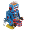 vintage robot a tambour figurine collection mecanique a ressort 804 sm 2