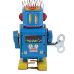 vintage robot a tambour figurine collection mecanique a ressort 804 sm 4