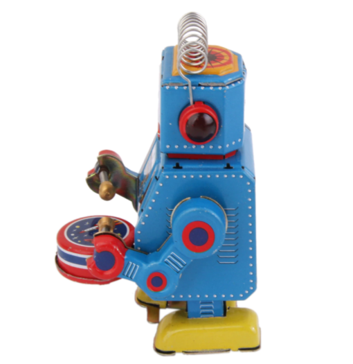 vintage robot a tambour figurine collection mecanique a ressort 804 sm 5