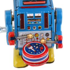 vintage robot a tambour figurine collection mecanique a ressort 804 sm 6