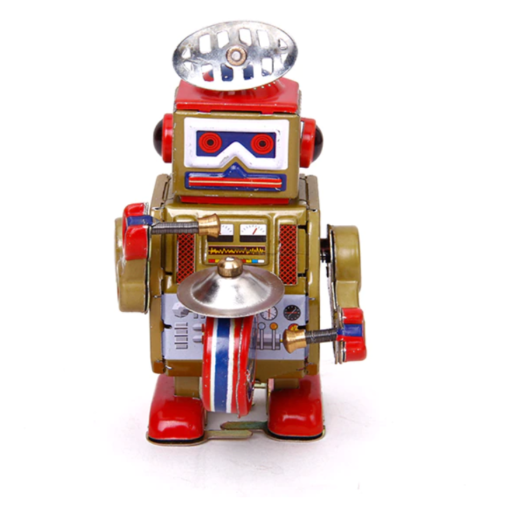 vintage robot a tambour figurine collection mecanique a ressort 907 sm 1