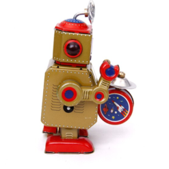 vintage robot a tambour figurine collection mecanique a ressort 907 sm 3
