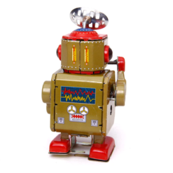 vintage robot a tambour figurine collection mecanique a ressort 907 sm 4