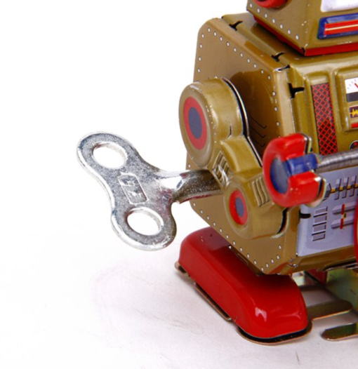 vintage robot a tambour figurine collection mecanique a ressort 907 sm 6