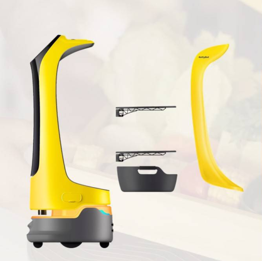 robot transport service a table restauration pudu robotics bellabot accueil grand ecran affichage publicitaire 5