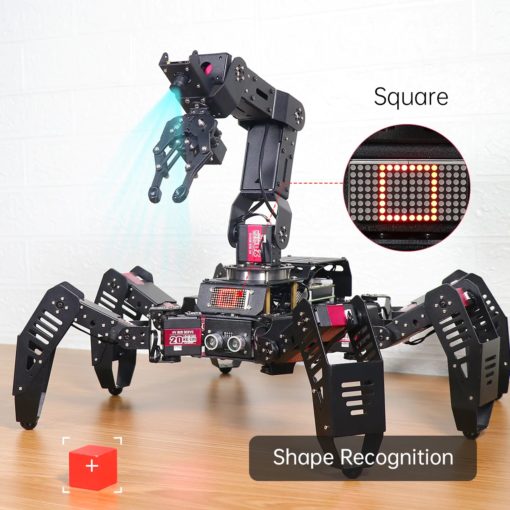 Robot de construction et programmation hexapode Hiwonder SpiderPi Pro avec bras robotique AI Vision Raspberry Pi 4B 4 Go