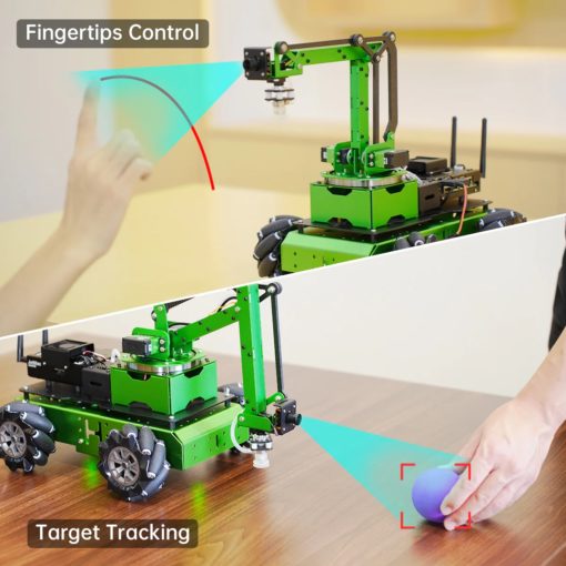 Robot de construction à programmer bras de robot Hiwonder JetMax Pro Jetson Nano inclus avec châssis de roues Mecanum holonomes