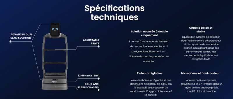 Robot de restauration service à table et livraison Lucki bot OrionStar Europe