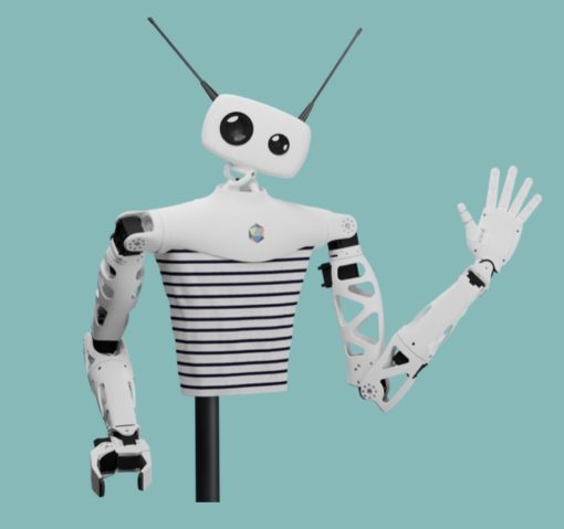 Plate-forme éducative à monter et à programmer robotique humanoïde open-source interaction personne manipulation objet Reachy Pollen Robotics base mobile