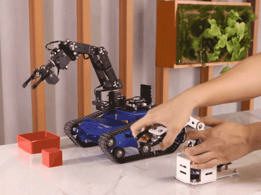Robot de construction voiture chenilles avec bras robotique Hiwonder Tankbot Track pour la programmation STM3