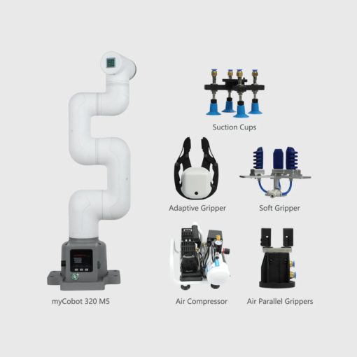 Robot collaboratif 6 axes Bras Robotique MyCobot 320 6 DOF multiples préhenseur pneumatique electrique soft adaptative Elephant Robotics