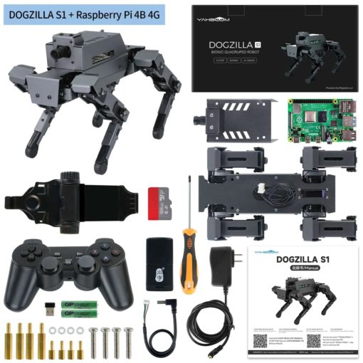 Robot à construire éducatif quadrupède Dogzilla S2 avec Raspberry Pi 4B 4GB Yahboom