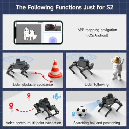 Robot à construire éducatif quadrupède Dogzilla S2 avec Raspberry Pi 4B 4GB Yahboom