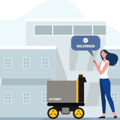 Robot de Livraison Extérieur Autonome Ottobot Delivery Ottonomy