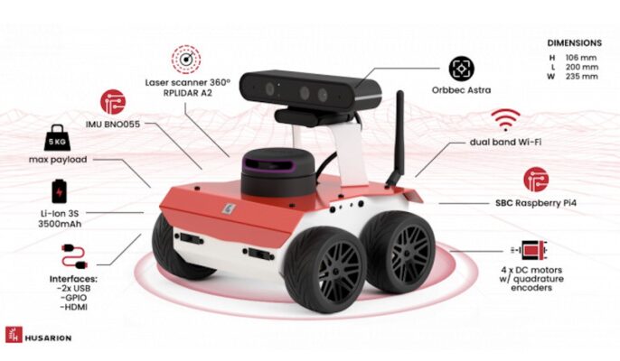 Robot Base mobile AGV AMR autonome open source ROSbot 2R HUSARION