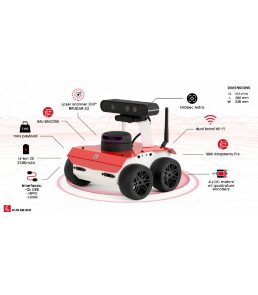 Robot Base mobile AGV AMR autonome open source ROSbot 2R HUSARION