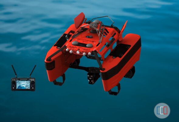Robot marin écologique Jellyfishbot Expert + collecteur de déchets et hydrocarbures de surface télécommandé ou autonome IADYS