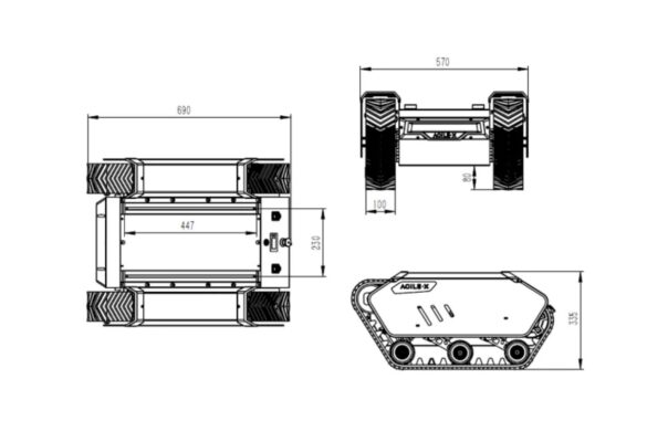 Robot Mobile à Chenilles Suivi Autonome Bunker mini 2.0 Agilex