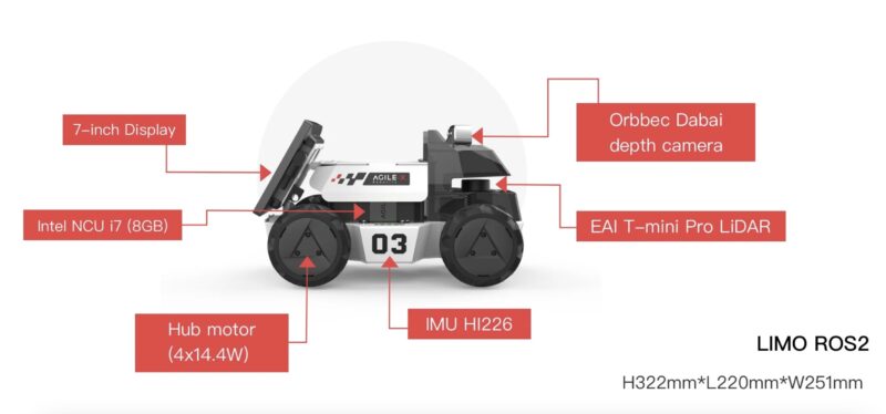 Robot Mobile Open Source ROS2 Limo Agilex