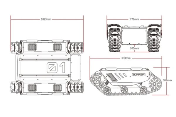 Robot suivi mobile à chenilles Bunker Agilex