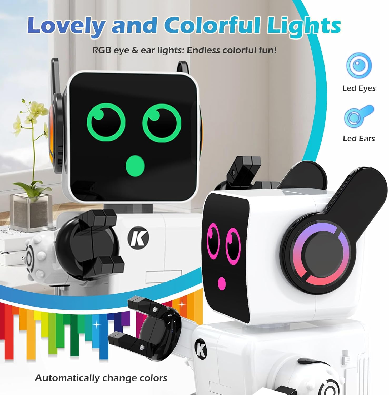 Anysun Robot Chien Interactif – Rechargeable – Commandes Vocales, Télécommande, Toucher – Programmable – Imite 10 Animaux – Cadeau Garçon Fille