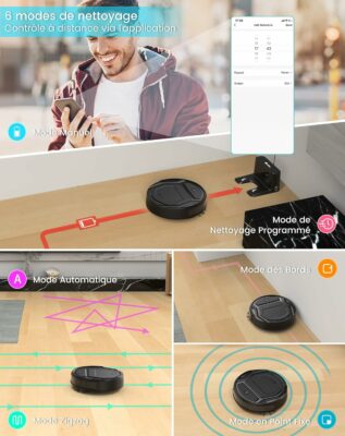 Robot Aspirateur Nettoyage Connecté Auto-Charge M210P Lefant