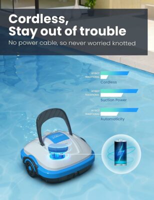 Robot de Piscine nettoyeur Aspirateur sans Fil avec Double Moteur WY1102 WYBOT